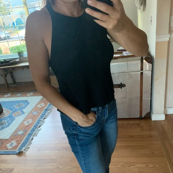 Black intimately free people ribbed low back high neck tank top - Picture 7 of 7